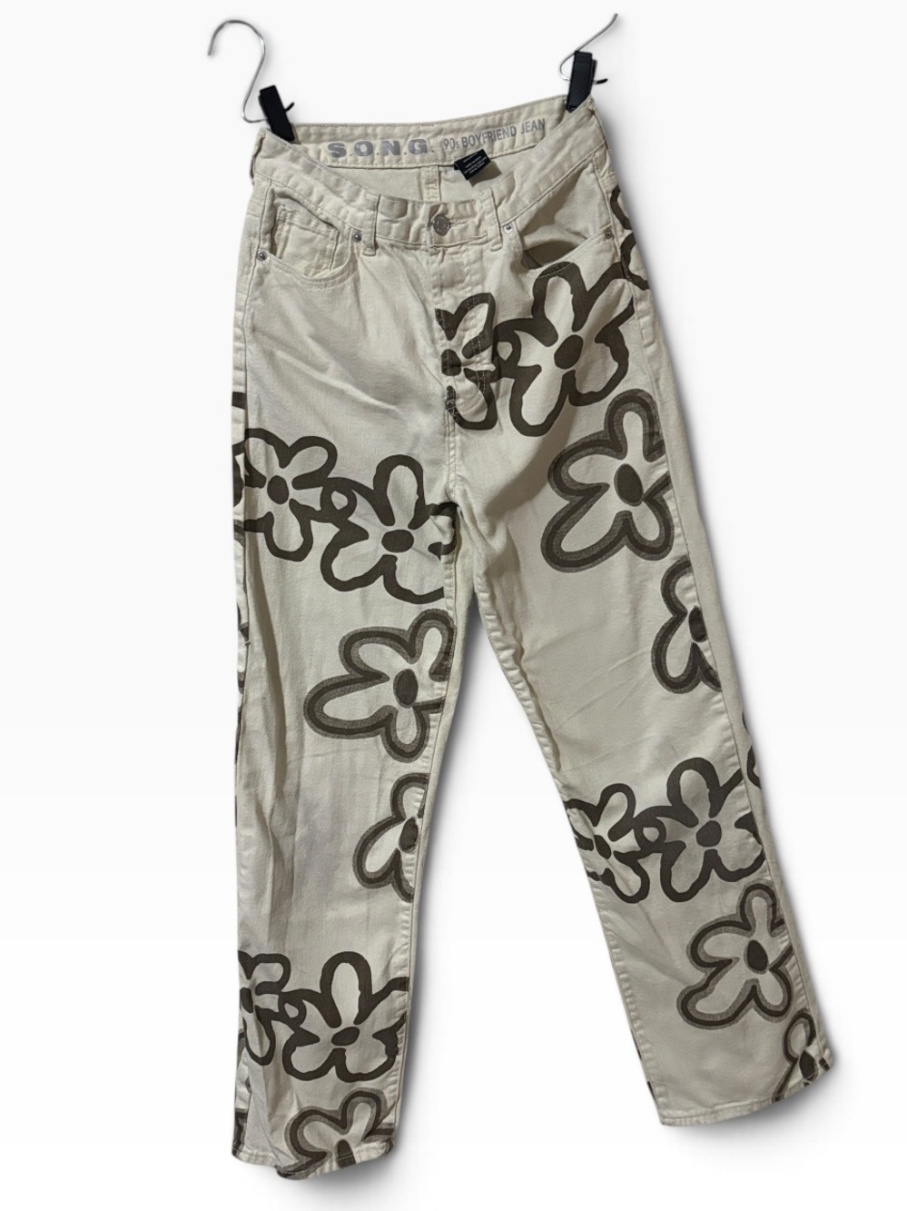 S.O.N.G. Y2K 90s Floral Print Boyfriend Jeans Size 5